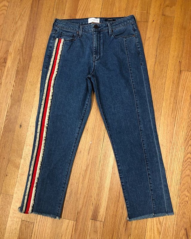 stylebkco's tweet image. Sporty Side Stripe... One of the season's hottest trends, but with a twist - a single accent stripe. These cropped jean with frayed hem by Principle Denim are perfect for this time of year. Come In or Call to Hold: 860-232-6225 
#jeans #jeanstyle #effortlessstyle #fashionfor…
