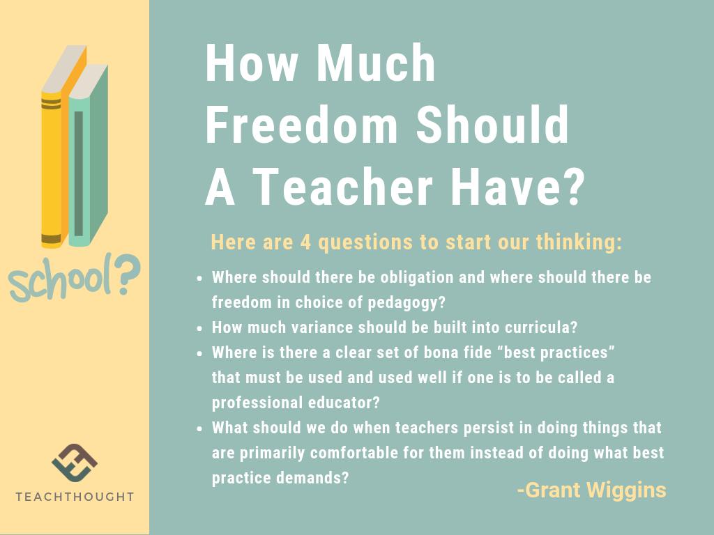 TeachThought's tweet photo. How Much Freedom Should A Teacher Have? https://t.co/x4hvARTrs9 https://t.co/FgNNh8V3SU