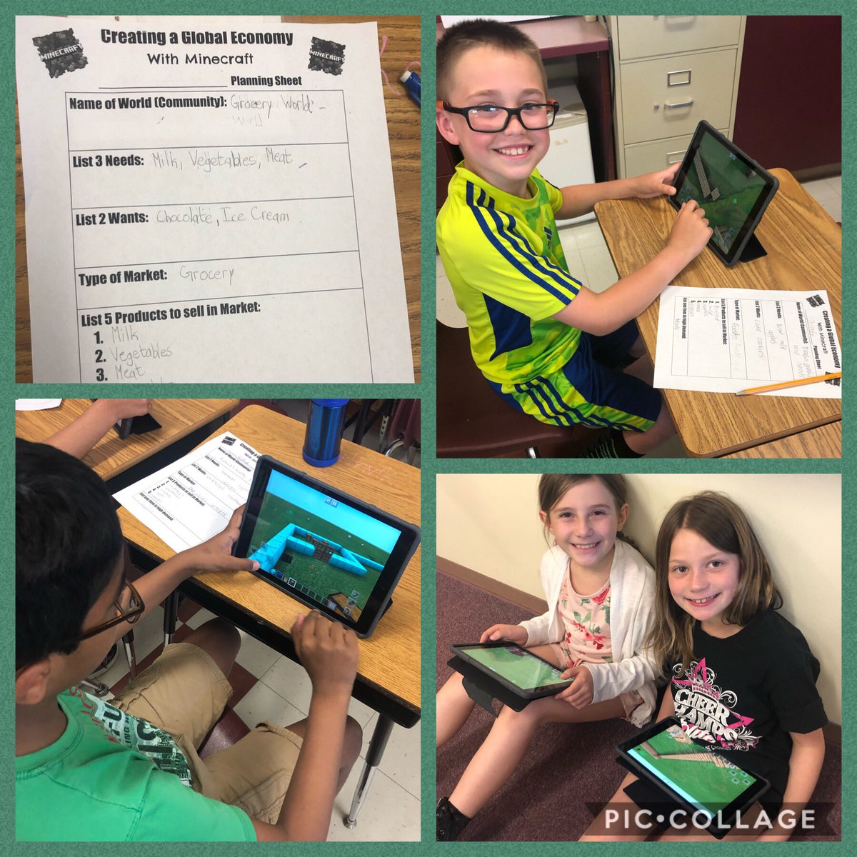 We reviewed our Social Studies unit about the economy using Minecraft today! The students are creating their very own market that provides goods and services! Thank you <a href="/mrsjdevine/">Julie Devine</a> for all of your help! #morgansmarvels #Jaguarmax