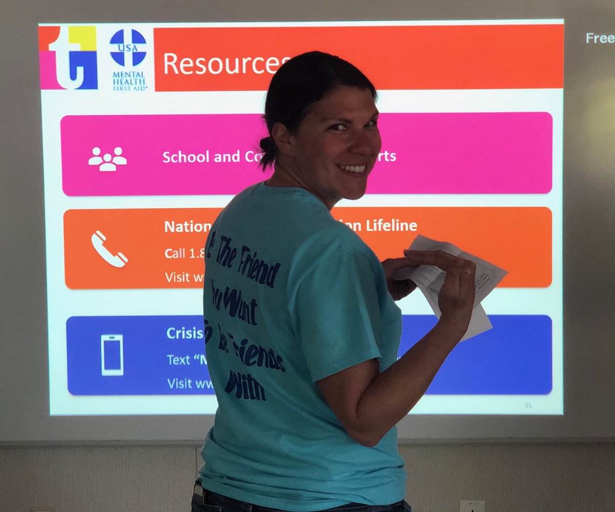kipchristopher's tweet photo. Day 1 of tMHFA Training at @fhseaglesnest - Thanks to @BTWFoundation & @LaceyRosenbaum for the opportunity to train our best resource - students!
And yes, we have a @ladygaga concert to start and end each class. 😜🤩🤓
#tMHFA #BeTheFriend #lcps19 https://t.co/TwOAqEaN4T