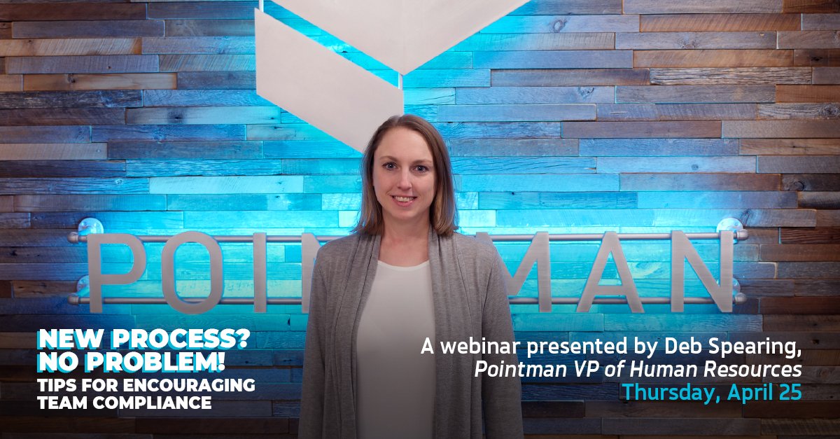 gopointman's tweet photo. Join us TOMORROW for a FREE 20-minute webinar.
Pointman's Deb Spearing breaks down the do’s and don’ts for motivating employees to follow new processes.
April 25 @ 1 p.m. EST | Sign up ▶︎ https://t.co/rH1L83ffDK
#PointmanPACT #hvac #plumbing #electrical https://t.co/a7MIls0Eiw