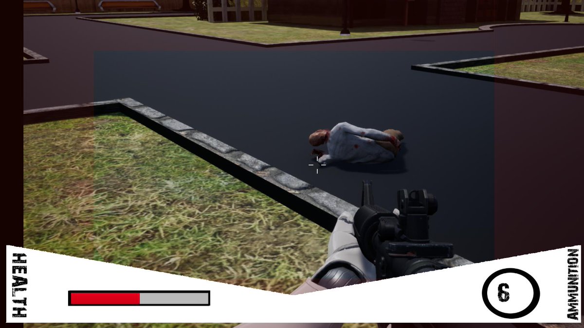 nickpotter26's tweet image. More work on NLTH, added a functioning ammo counter, screen flash when hit, and ragdoll deaths for the zombies. #PurdueGameDev