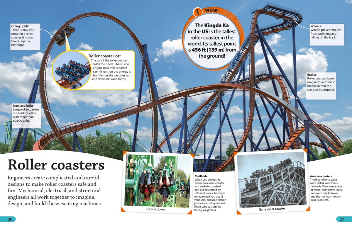 DKCanada's tweet photo. "Full of amazing images, fun quizzes & incredible information... summarizes the entire history of #Engineering in easy-to-grasp terms" Our #DKfindout Engineering builds interest at @JustUsGirls_ https://t.co/XUGIYkNwKC #WomenInSTEM #STEM #STEAM #engineer #Science #RollerCoaster https://t.co/1TMINV60GS