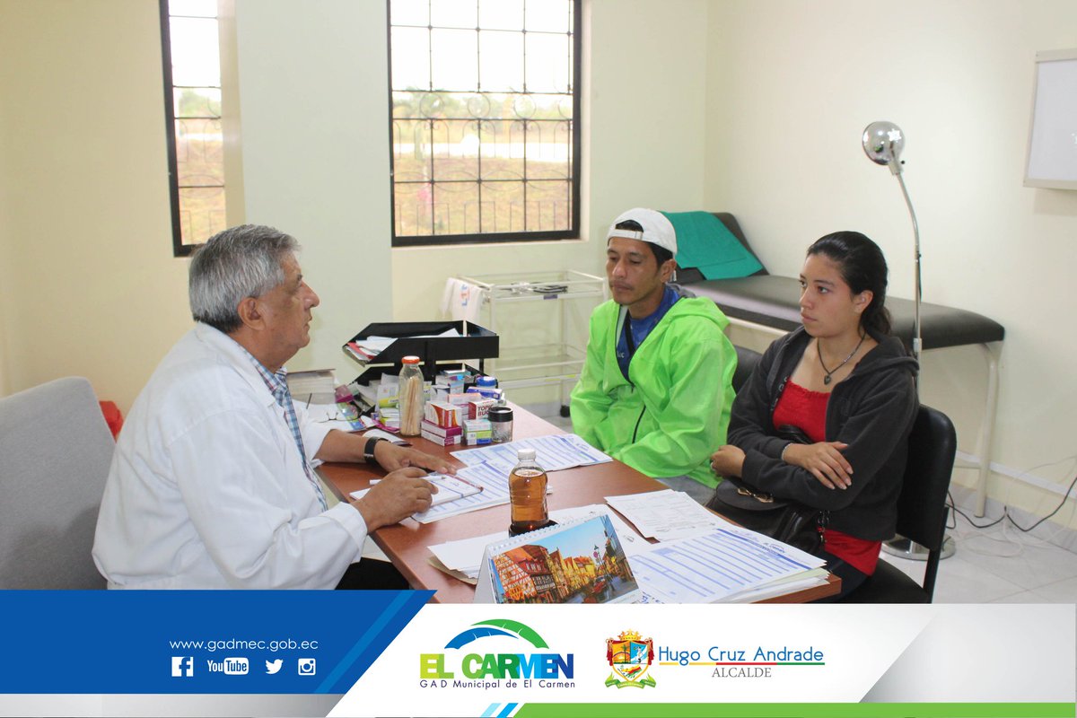 En el Centro Médico Municipal se continúa entregando atención de calidad  a las personas que más lo necesitan, cada día se atienden a más de 120 pacientes que llegan desde todos los rincones del cantón El Carmen y de la región.

📲 bit.ly/2ICSk5D