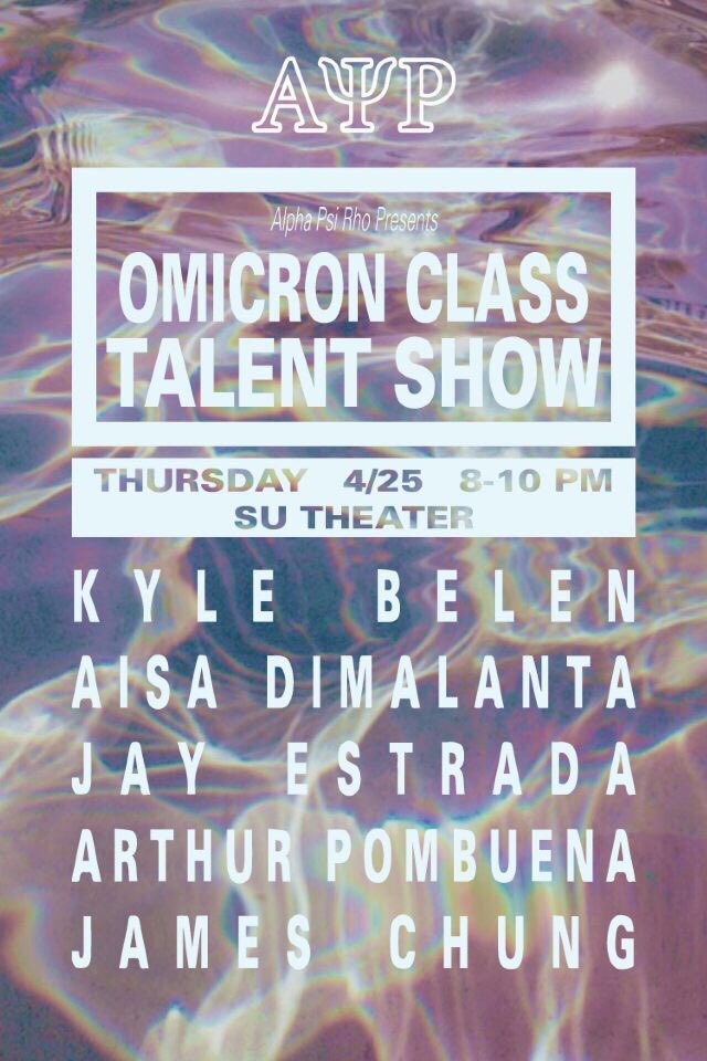 Come through to the SU Theater tomorrow to view our Omicron Class performances! 

It is from 8PM to 10PM!