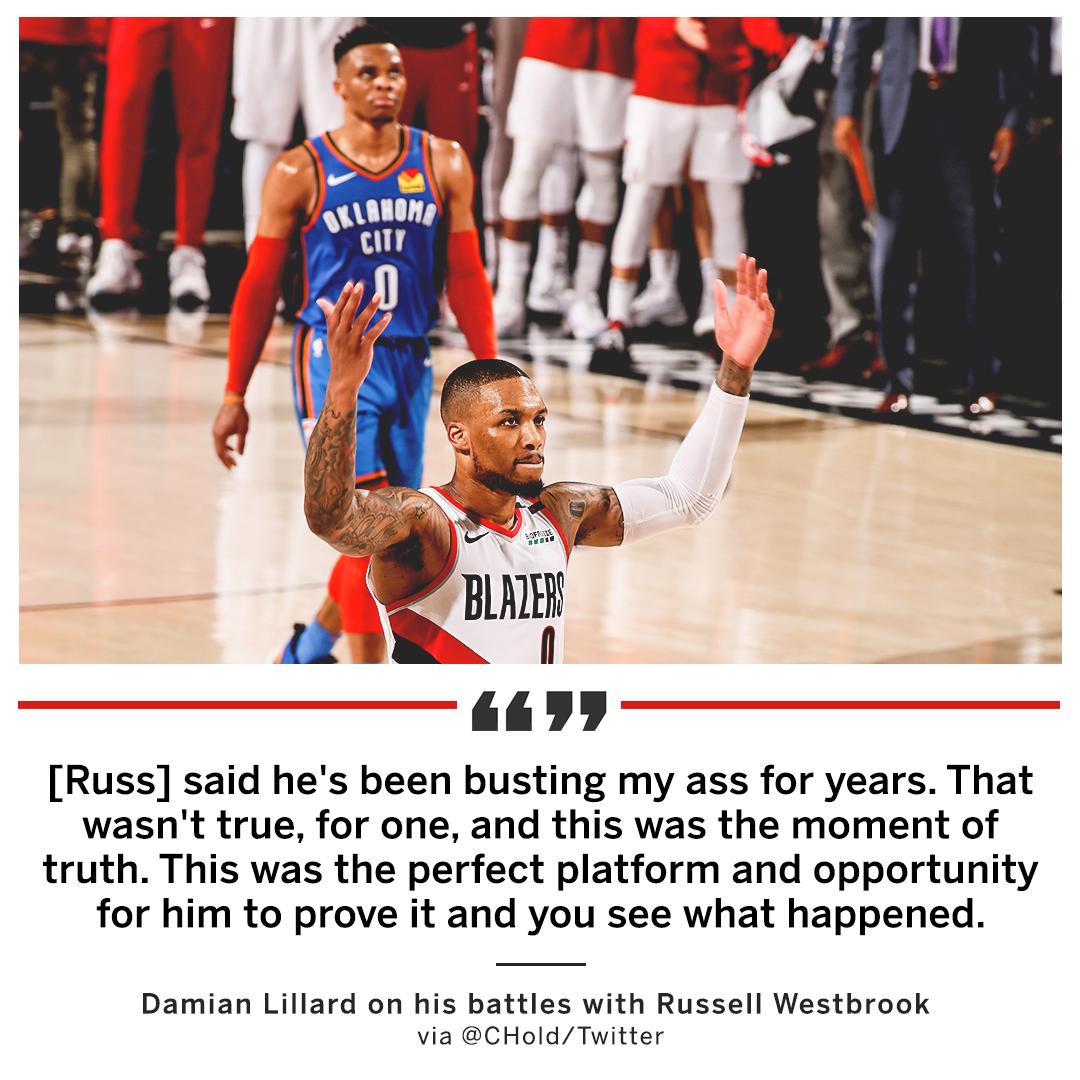 espn's tweet image. Dame 😵