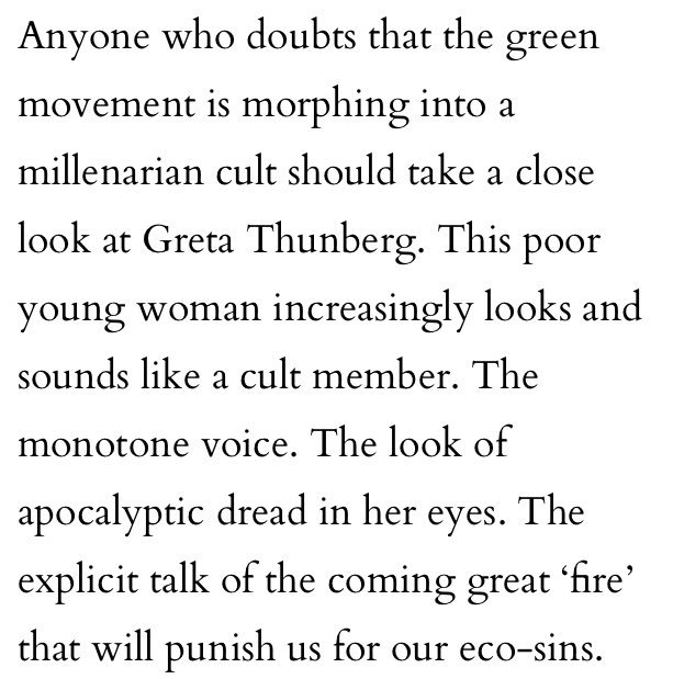 After this very nasty column which targeted climate campaigner Greta Thunberg for what are basically traits of her autism, all we have to say of the young activist is that she’s done more valuable work in 16 years than the hack who wrote this did in his entire life