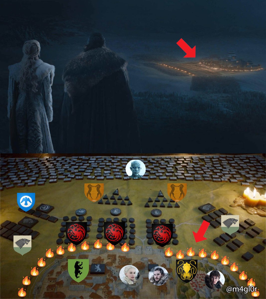 DaniAbades's tweet photo. Y aquรญ tenemos el anillo de fuego del que hablabamos en el anรกlisis. La Batalla por el Amanecer is coming! #ForTheThrone #ForWinterfell #GoT #JuegodeTronos #WarfortheDawn https://t.co/ZxLKAQ2wcp