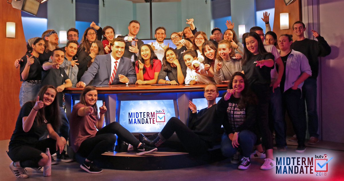butv10's tweet photo. Our election coverage, #MidtermMandate, just won a @newenglandemmy Student Award for Excellence for best Newscast! 🏆 Congratulations to the entire cast and crew! https://t.co/SwfhUgtmf8