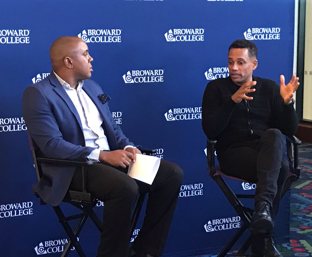 BCSpeakerSeries's tweet photo. @HillHarper is in the house! He’s speaking to @BrowardCollege students and representatives from other Performing Arts Centers ahead of his appearance tonight at the @BrowardCenter. Doors open at 7pm! https://t.co/zohIFiDB5j