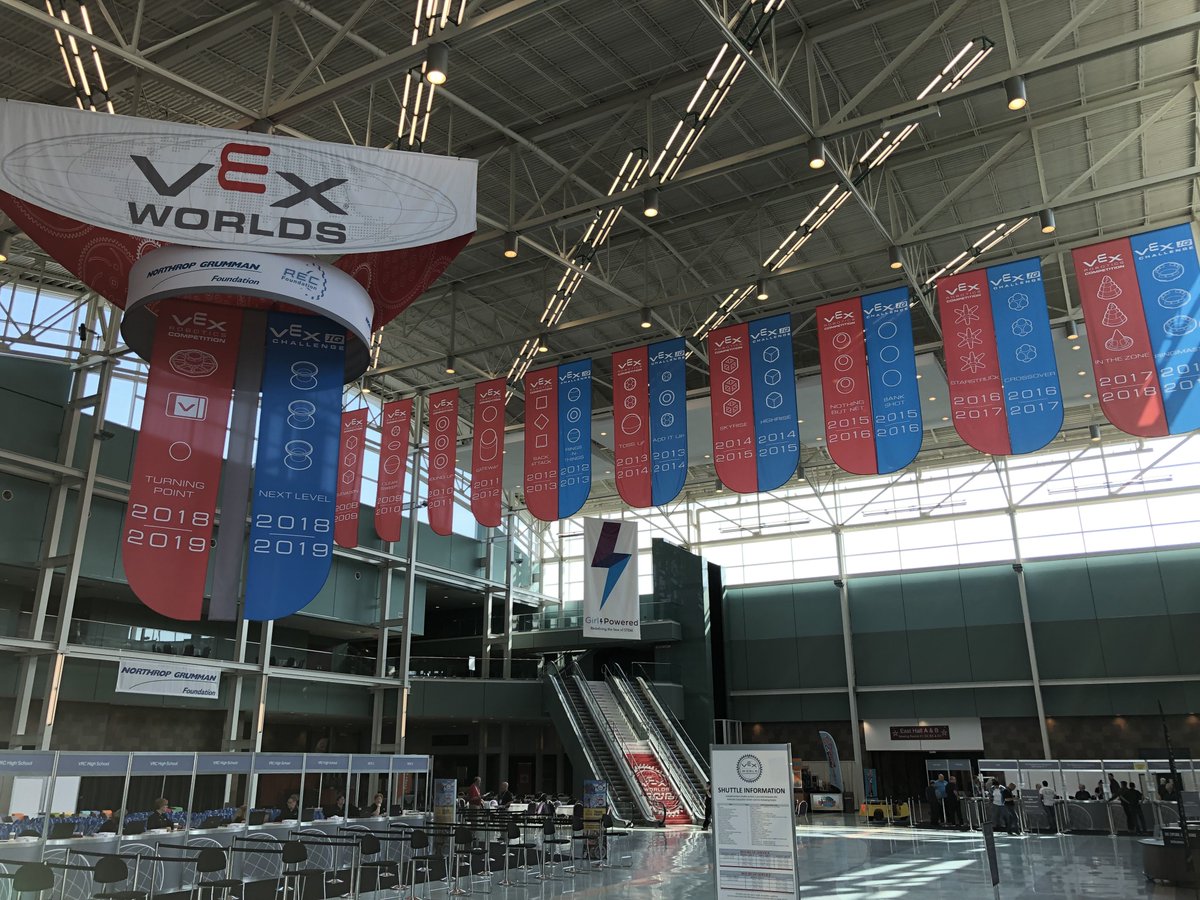 VEXRobotics's tweet photo. It's time. The moment you've all been waiting for... Welcome to #VEXWorlds! We are SO excited and can't wait to see all of you! https://t.co/jIXfe7zXX8