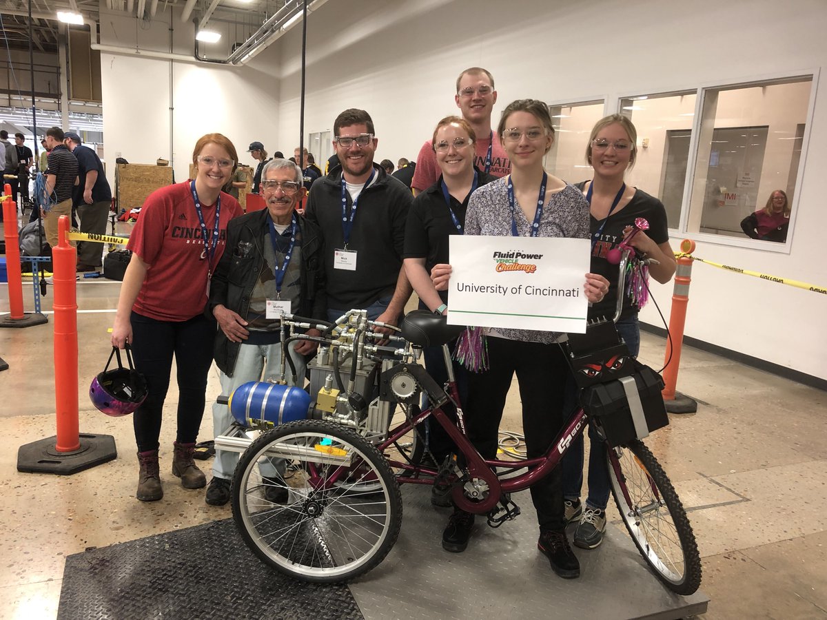 TheNFPA's tweet photo. Congratulations to the team from @uofcincy for winning the Best Reliability &amp; Safety award at the 2019 Fluid Power Vehicle Challenge! https://t.co/36qyHRf8eb #fpvc https://t.co/lmUbeS5PoS