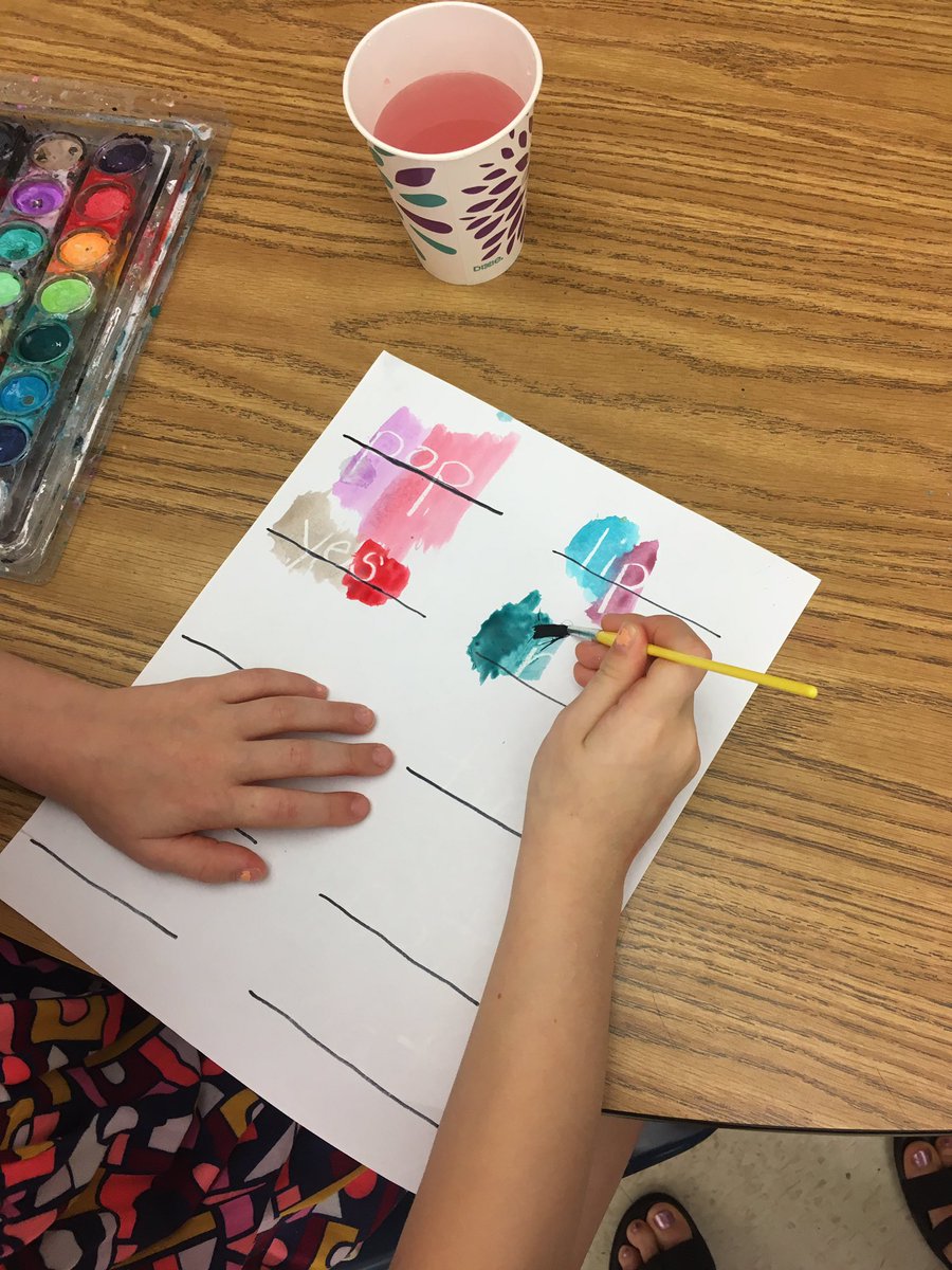 White crayon and watercolors made reading CVC words magical 🧚‍♂️