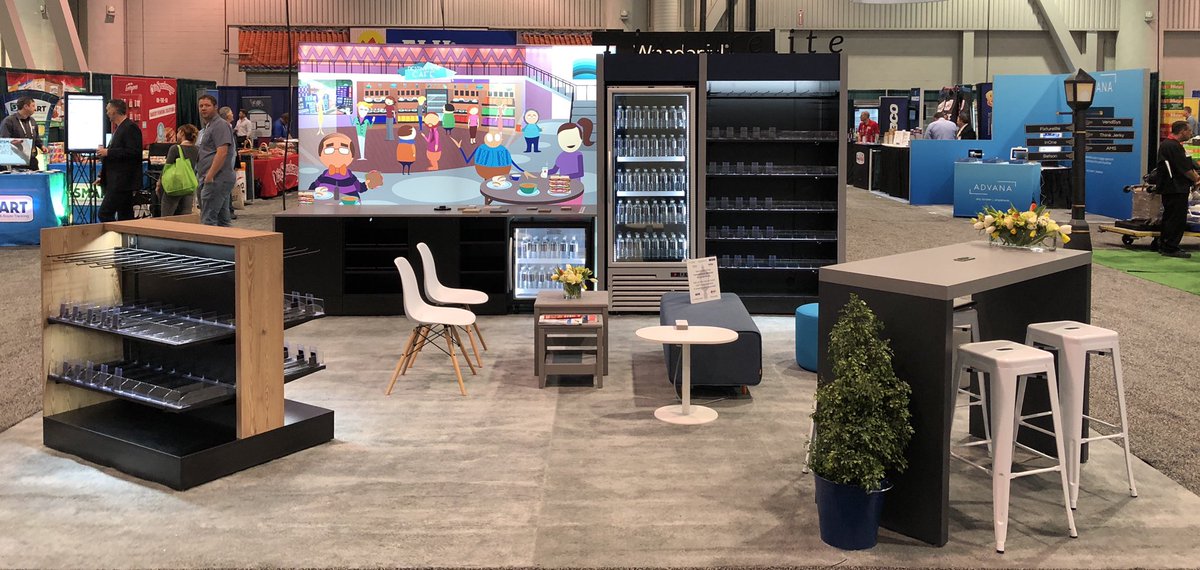 VendingGuyAZ's tweet photo. Stop by the neighborhood and have a look at the new vīv Market @VagabondVending Booth 1361 and the Fixturelite Experience at Booth 1461. #Micromarkets #UnattendedRetailDisplays #Vending #TheNAMAShow @NAMAvending https://t.co/wumDPXCn5o