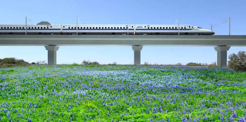 TexasCentral's tweet photo. To minimize its impact, most of the Texas train will run on elevated tracks &amp; berms next to existing infrastructure. There will be no “at-grade crossings,” which means the train will never cross traffic, allowing for free movement of wildlife. #HighSpeedLowImpact https://t.co/jwGVTcb3UZ