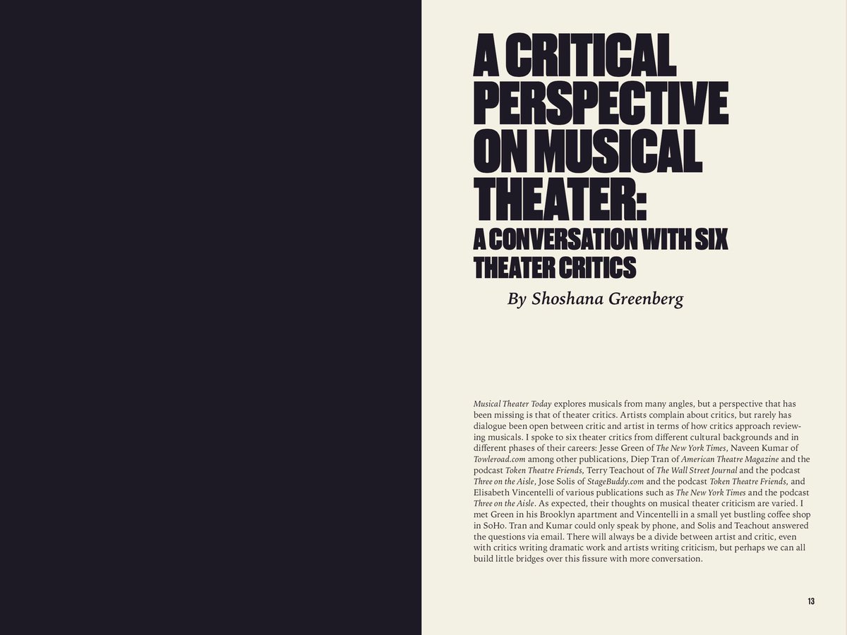 Vol 3 Tour:  Shoshana Greenberg interviews 6 eminent theater critics. Preorder MTT Vol 3 NOW at musicaltheatertoday.com  for $10 off until launch 4/29!!
#theater #theatre #broadway #musicals #musicaltheater #musicaltheatre #offbroadway #nyc