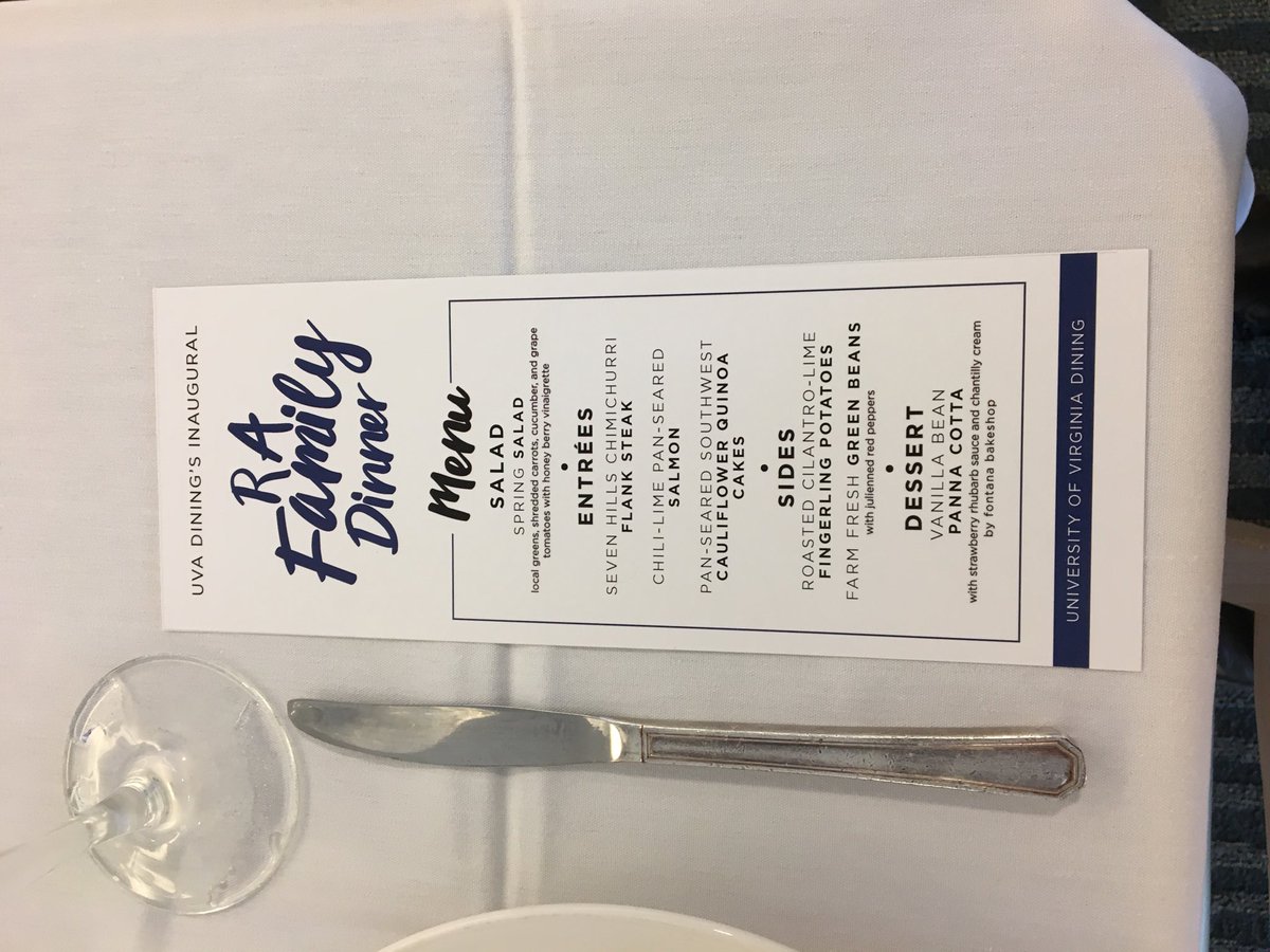 SmytheMatt's tweet photo. Ohill Family Meal with @UVADining - #platesonplates #RAlove https://t.co/sOCbWo1NSY