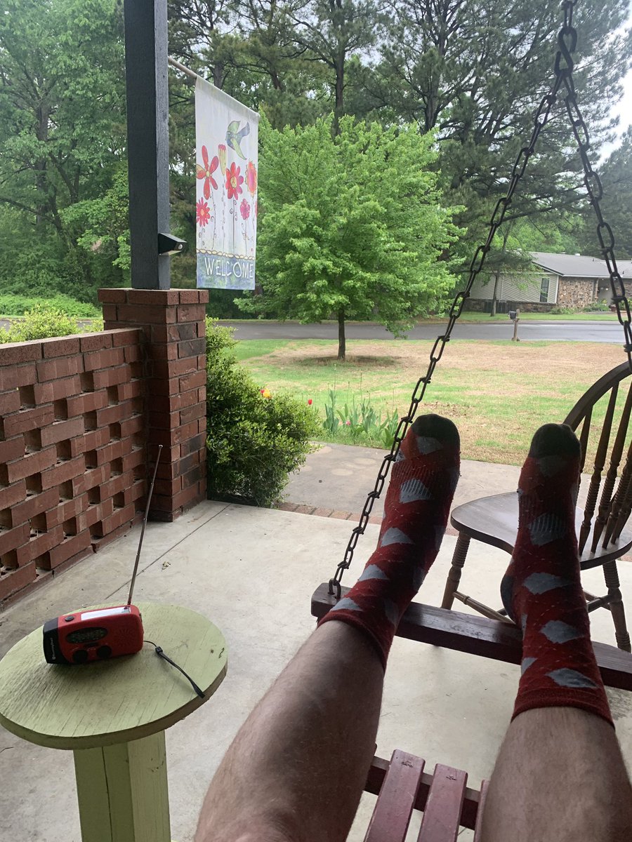 CyclonePLTW's tweet photo. @PhilElsonPxP @BubbaCarpenter_ since y’all didn’t like my bare feet I am rocking some @ArkansocksInc socks. #FrontPorchRadio #WPS https://t.co/W4hFys9XRT