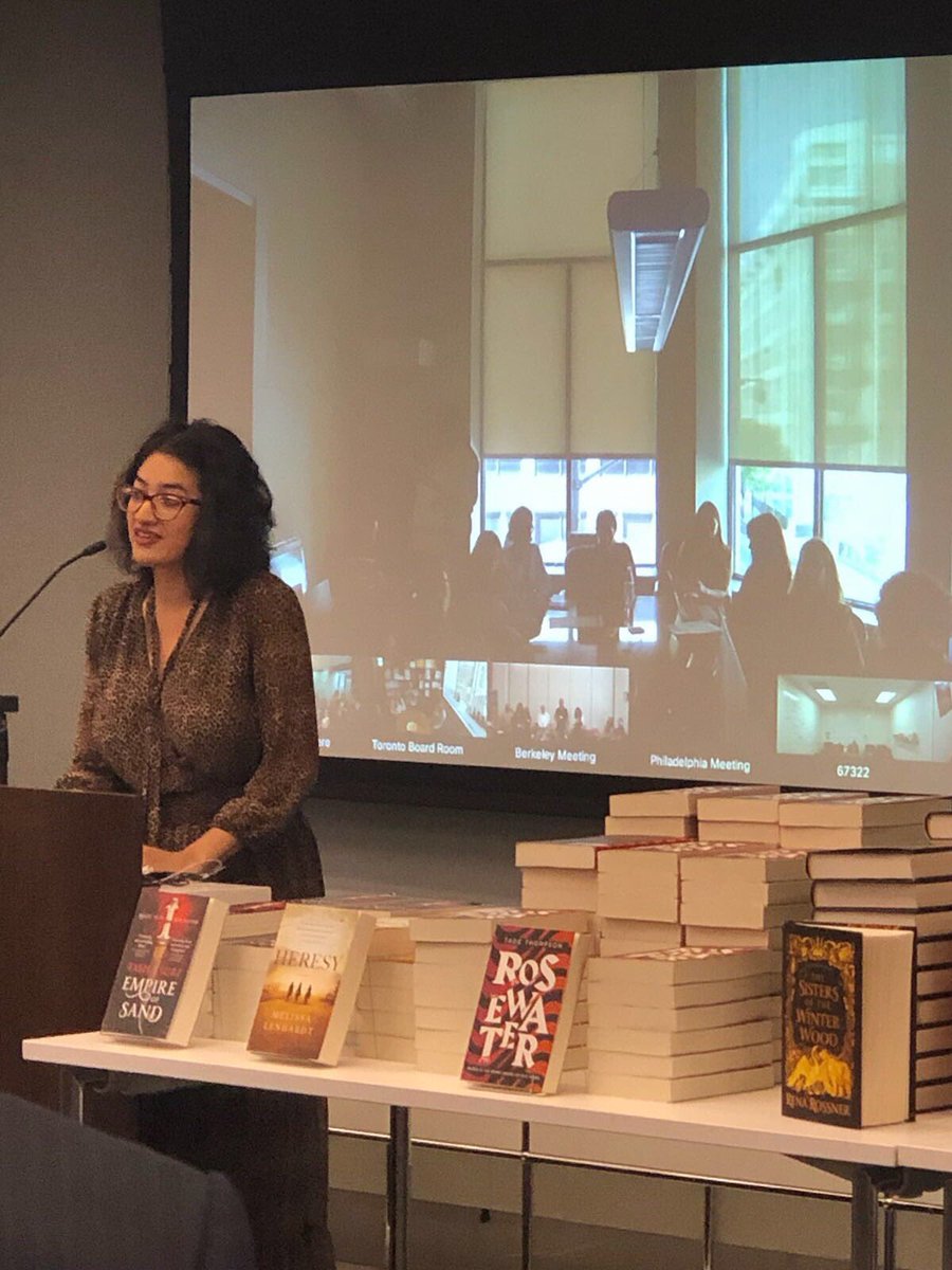 nita_basu's tweet photo. Today, I had the privilege of talking about the audio version of @sam_aye_ahm’s INTERNMENT, read by the amazing @soneela, Islamophobia, &amp; what it was like to grow up Brown in White America. 

(And I made sure to wear my floor length leopard print as my armor for it) #ReadOurWorld https://t.co/mVn1xW54Tr