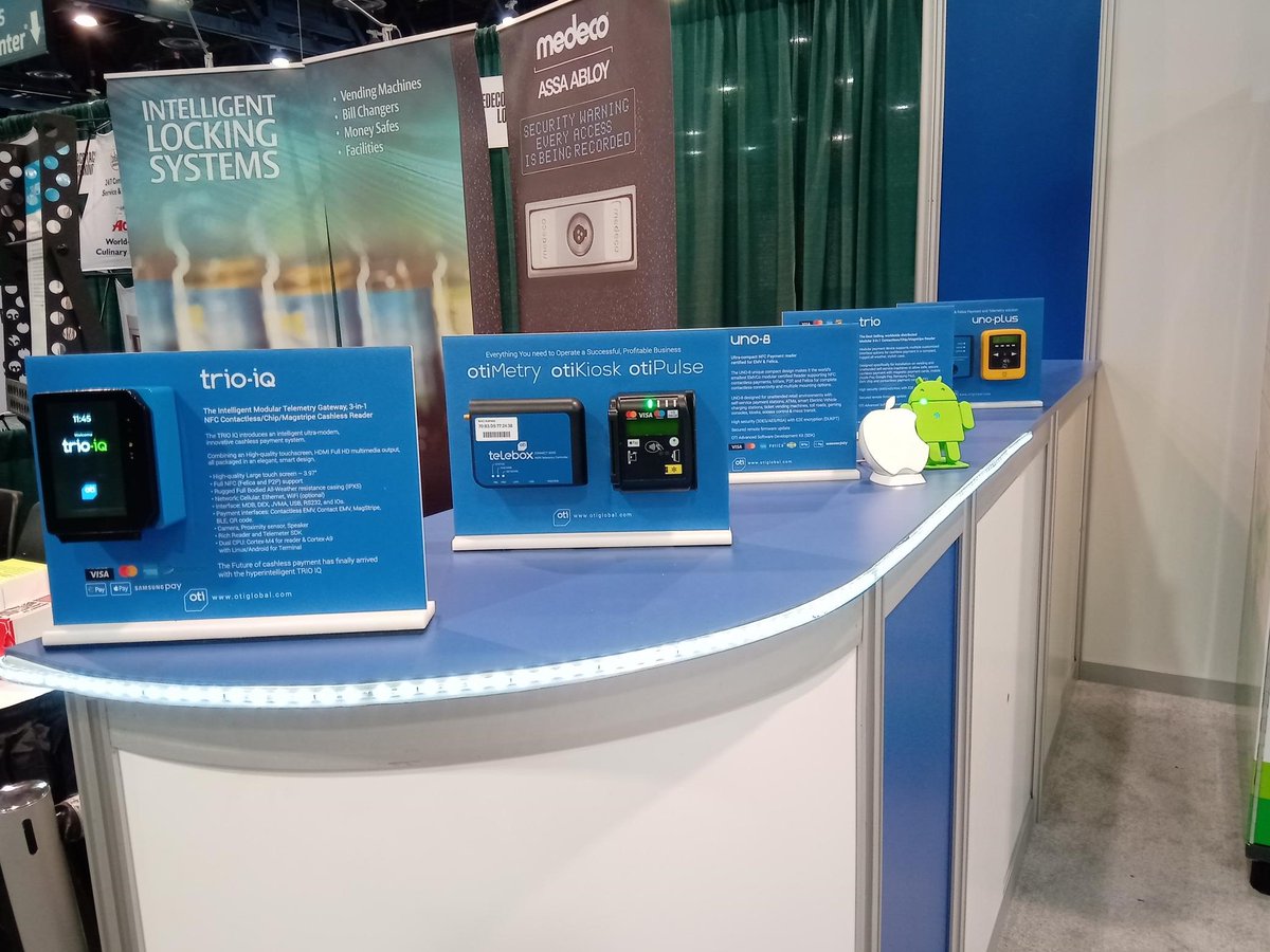 OTIGlobal's tweet photo. Is everybody in, then let the show begin #OTIGlobal at #TheNamaShow Booth 1753 Drop by & experience the #benchmark #TRIOIQ #thefuture of #cashlesspayments & all our #innovative #Cashless #PaymentSolutions https://t.co/4GFLVKjhtC