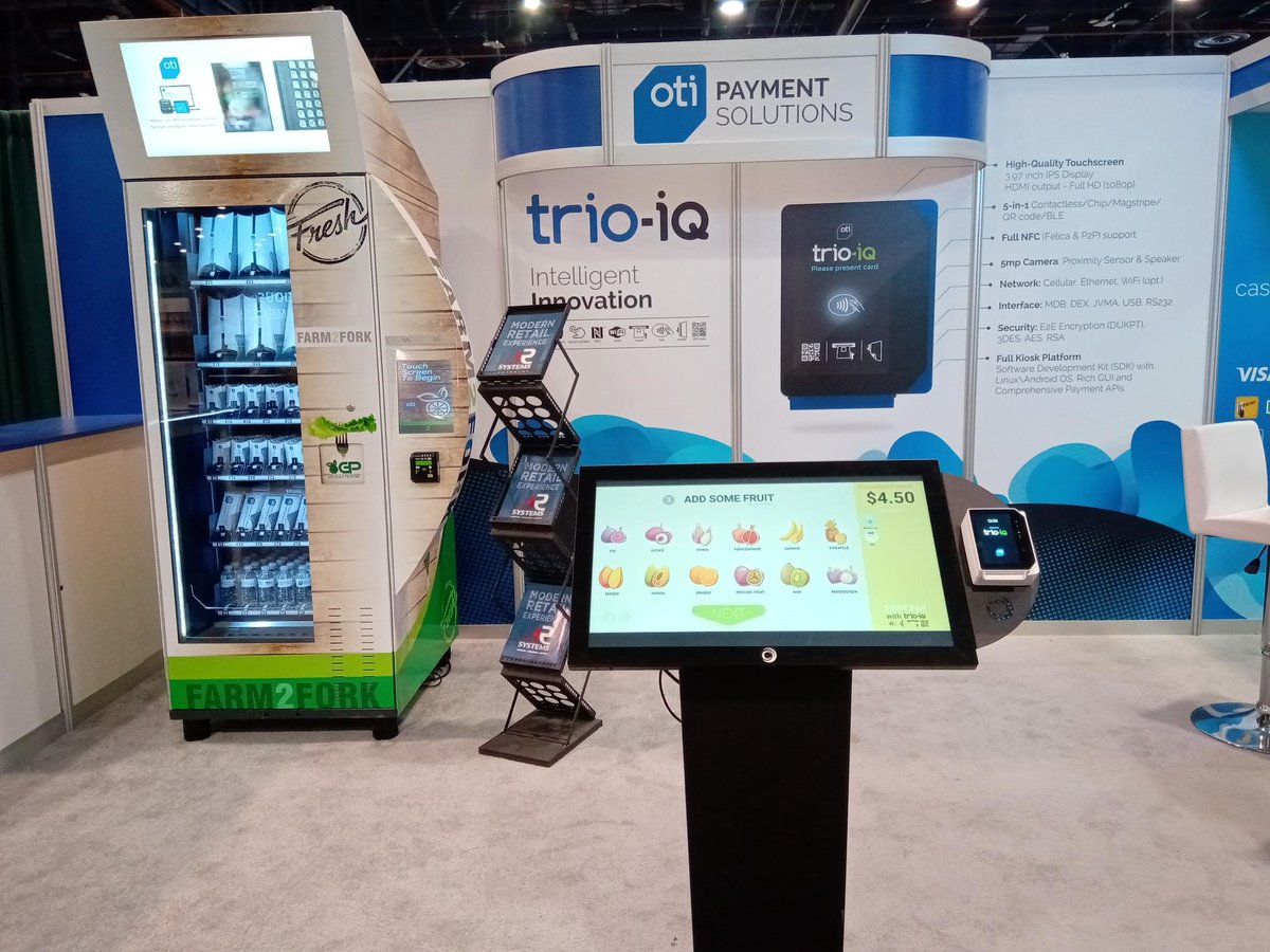 OTIGlobal's tweet photo. Is everybody in, then let the show begin #OTIGlobal at #TheNamaShow Booth 1753 Drop by & experience the #benchmark #TRIOIQ #thefuture of #cashlesspayments & all our #innovative #Cashless #PaymentSolutions https://t.co/4GFLVKjhtC