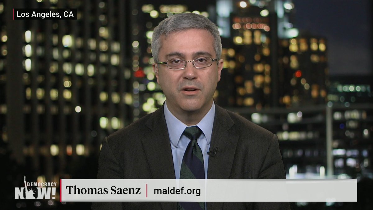 .<a href="/MALDEF/">MALDEF</a> prez Thomas A. Saenz appeared on <a href="/democracynow/">Democracy Now!</a> to talk about #SCOTUS consideration of a #citizenshipquestion on the #2020Census and why it is discriminatory and how it could cause an undercount. tinyurl.com/y4rblnbg