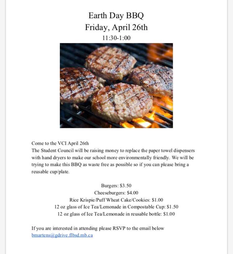 vci_bears's tweet photo. Our Earth Day BBQ is only two days away! Don’t forget to bring your reusable water bottle and some money to school Friday!! 🌎🌱 https://t.co/E8JyBC5rYE