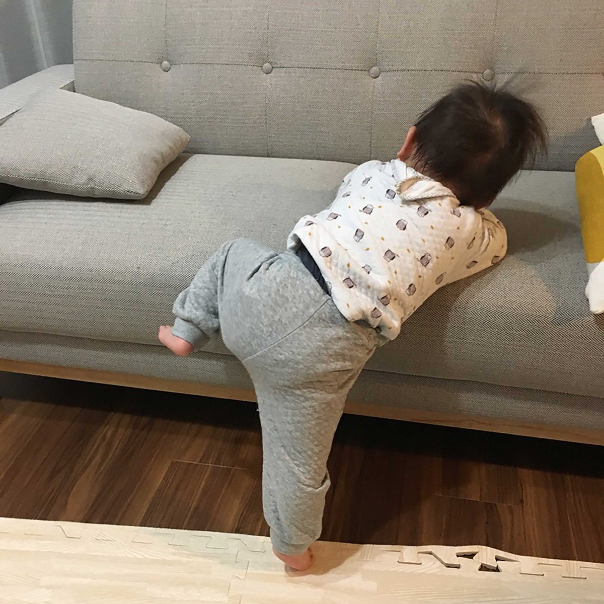 息子、1歳になりました!!✨
早いような、長かったような…?

最近はローテーブルに余裕で登るようになり、今はソファーに挑戦中です✨
#育児絵日記
#1歳 