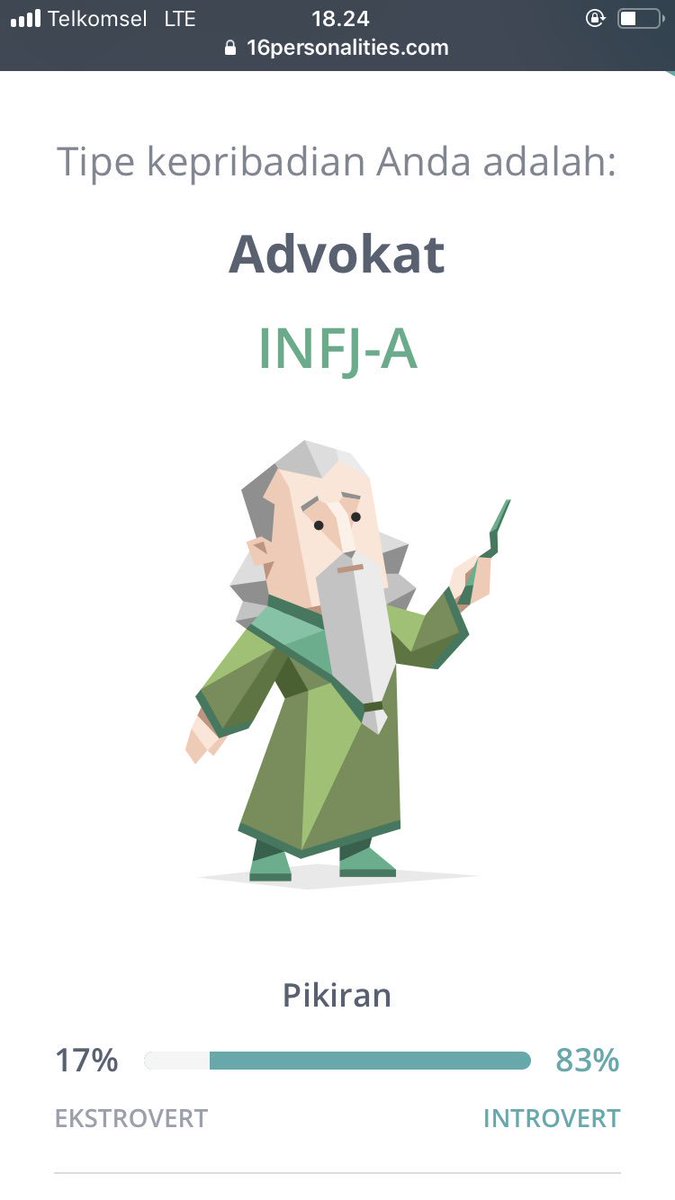 riyyostatics's tweet photo. Result, introvert langka + akut 😐 https://t.co/7z5IuXb7Gl
