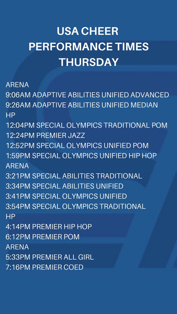 usacheer's tweet photo. Get out your red, white and blue! #USAcheer is taking over tomorrow!! 🇺🇸 RT TO SPREAD THE WORD! https://t.co/qCKD4yrBdT
