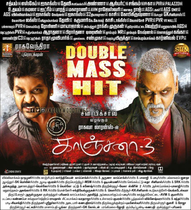 #Kanchana3 DOUBLE MASS HIT 👍

<a href="/offl_Lawrence/">Raghava Lawrence</a> <a href="/Vedhika4u/">Vedhika</a> <a href="/OviyaaSweetz/">Oviyaa</a> <a href="/nikkitamboli/">Nikki Tamboli</a> <a href="/sooriofficial/">Actor Soori</a> #KovaiSarala <a href="/ActorSriman/">actor sriman</a> <a href="/AntonyLRuben/">Editor Ruben</a> <a href="/vetrivisuals/">Vetri Palanisamy</a>
<a href="/doopaadoo/">DooPaaDoo</a> <a href="/sunpictures/">Sun Pictures</a>