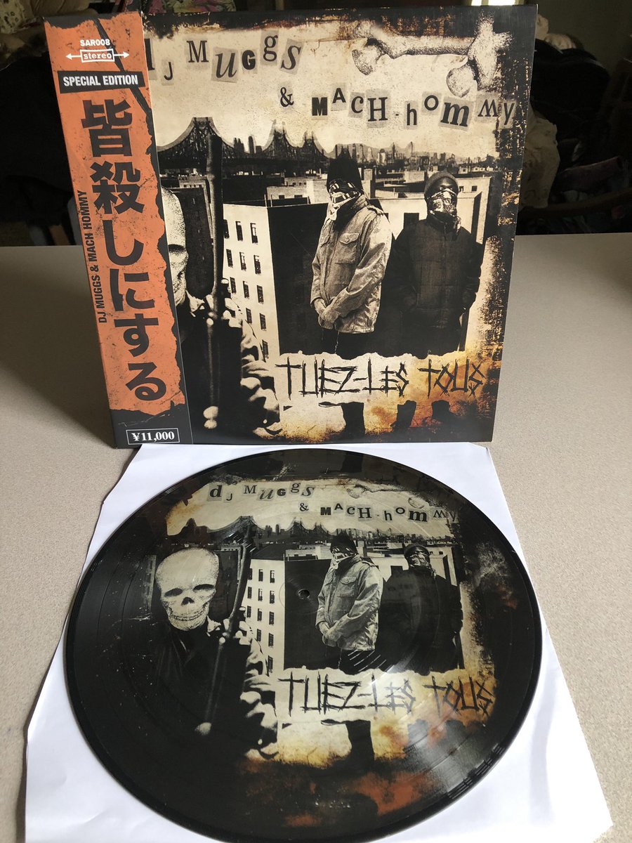 fadeawaybarber2's tweet photo. Had a dope #VinylMailDay &amp; got the 2nd of 3 different #TuezLesTous vinyl I preordered by Mach-Hommy &amp; @DJ_Muggs 💀🔥The pic disc vinyl turned out amazing! Every vinyl/merch I buy from Muggs &amp; his Soul Assassins brand is always high quality💎Love this album. Salute Mach &amp; Muggs🙏🏼 https://t.co/AuzoMV61Rh