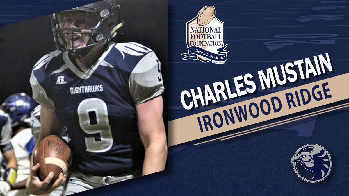 Now it's time to recognize Ironwood Ridge's Charles Mustain! 

✅124 tackles &amp; 3 interceptions as senior
✅1st Team All-Region LB
✅Student Body President
✅3.9 GPA
✅Volunteered at Amphi Food Bank to make Thanksgiving meals