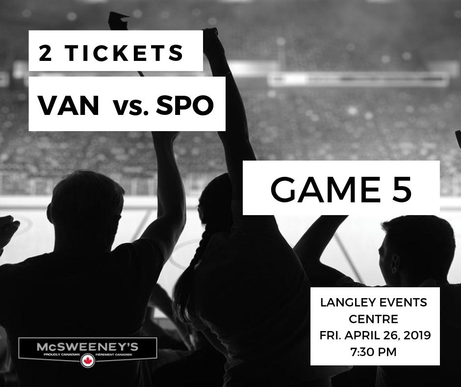 GAME 5!! <a href="/WHLGiants/">Vancouver Giants</a> vs. <a href="/spokanechiefs/">Spokane Chiefs</a> Friday, April 26th 
Retweet for a chance to win 2 tickets. 
#LANGLEYBC #YVR #WHLPlayoffs #Vancouver #hockey #WHLGiants