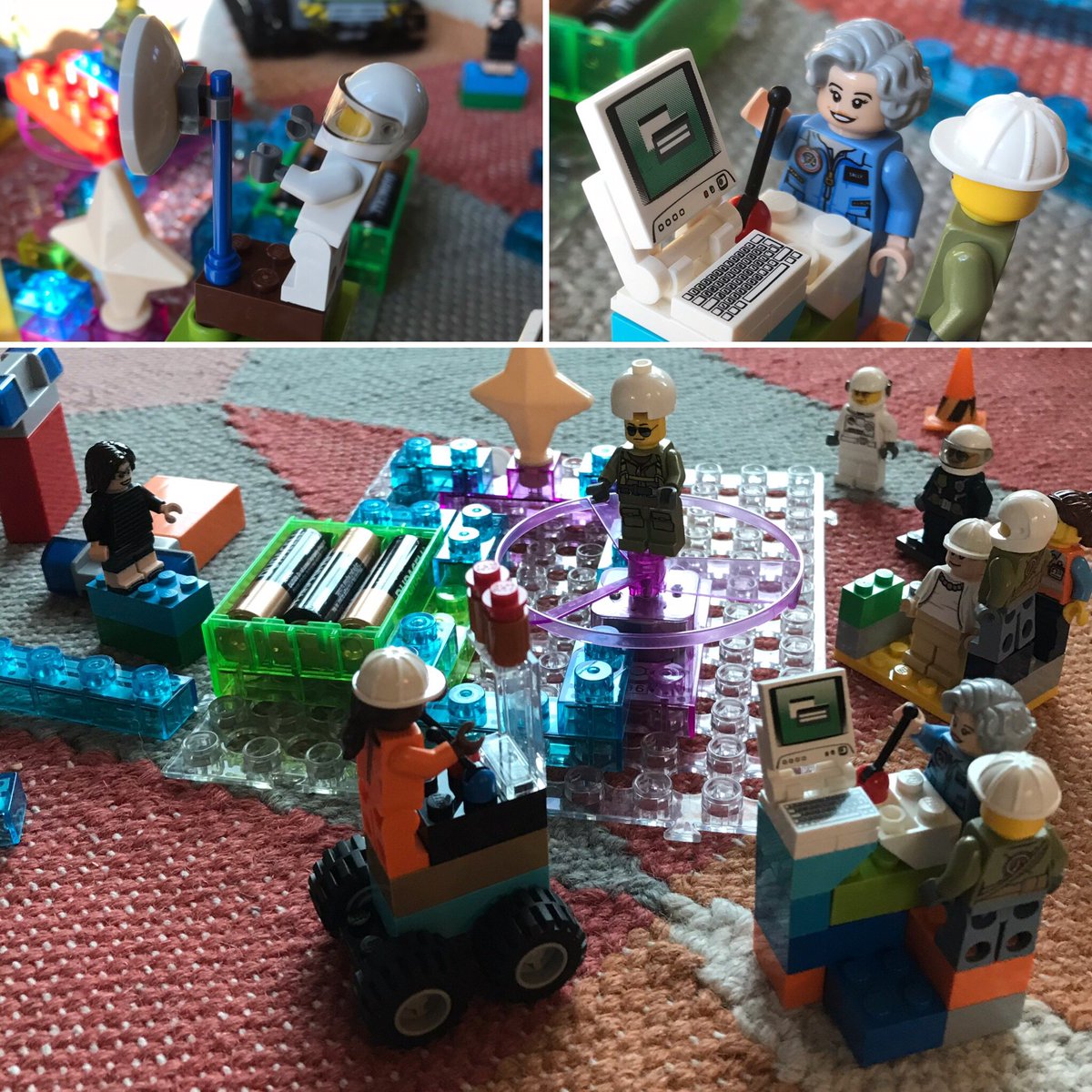 asymptotia's tweet image. Some kind of experiment is underway... not sure what. Put on your safety equipment! #legoscience #duploscience #dimplelectrixs