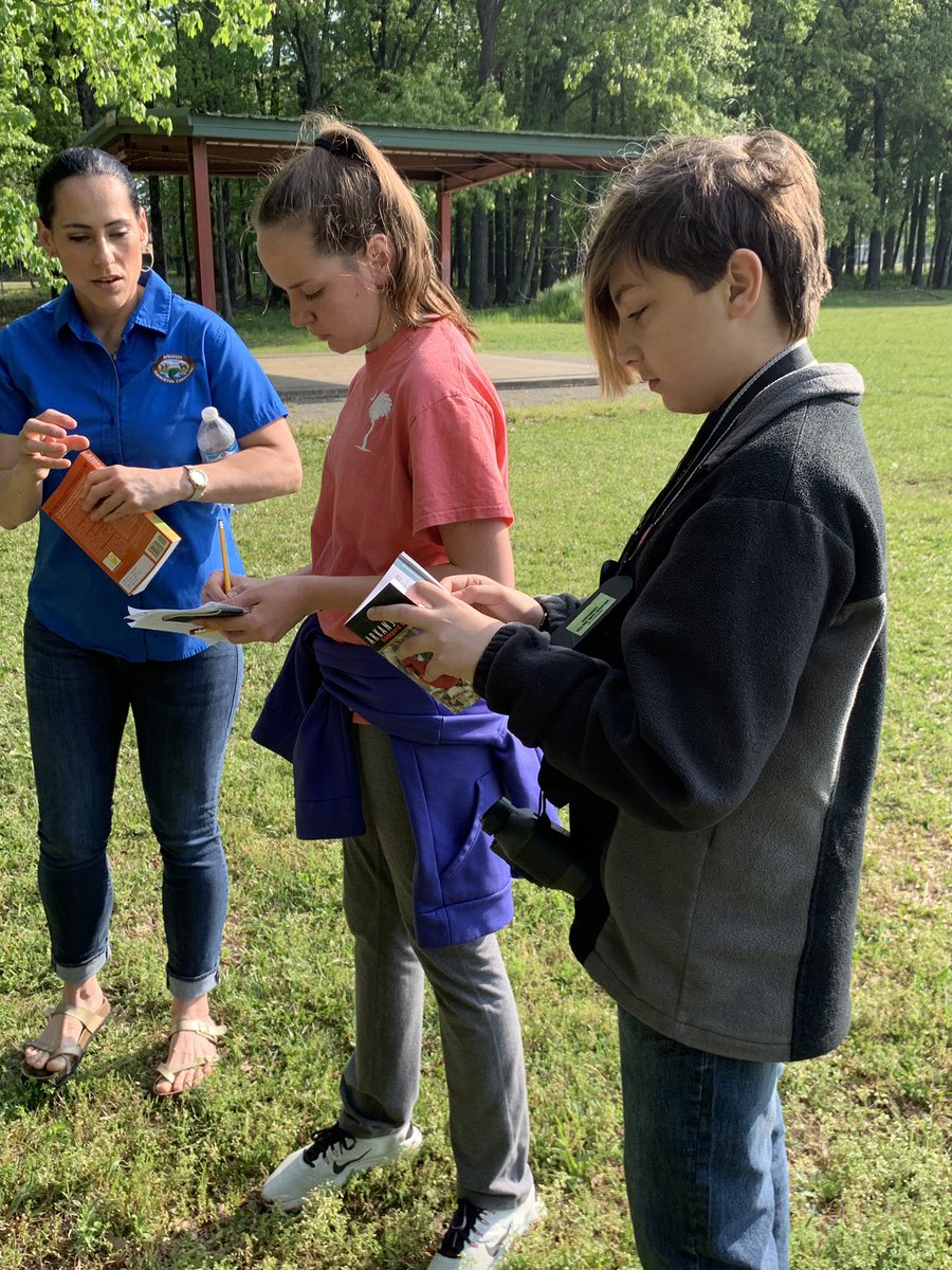 StephanieLisk's tweet photo. My kids were out today identifying birds.  Many thanks to Lori Monday, AGFC, for providing such wonderful programming! https://t.co/XQFjLn1iu4