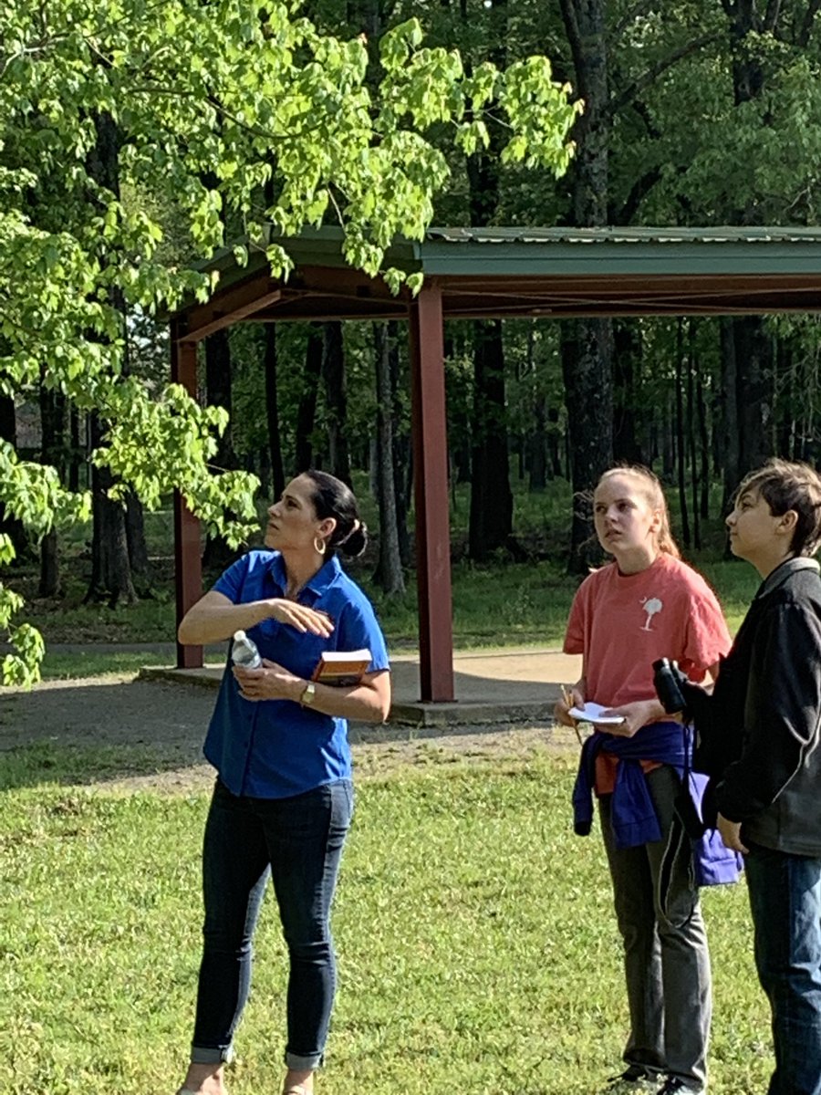 StephanieLisk's tweet photo. My kids were out today identifying birds.  Many thanks to Lori Monday, AGFC, for providing such wonderful programming! https://t.co/XQFjLn1iu4