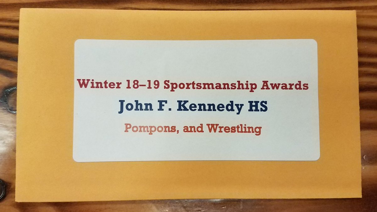 Congrats to <a href="/JFKPOMS/">Kennedy Poms</a> and <a href="/jfk_wrestling/">JFK Wrestling</a> for your Sportsmanship Awards for this winter season! Nice job 😀