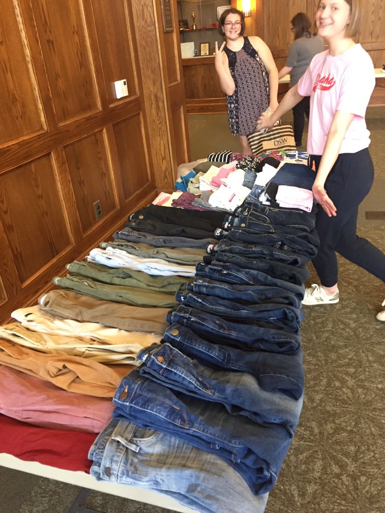 SustainableDA's tweet photo. The clothing swap is tomorrow! Look at these great gems. They can be yours if you bring money to school!! #cardinalclothingswap 🌟 https://t.co/oiO0NWjuyr