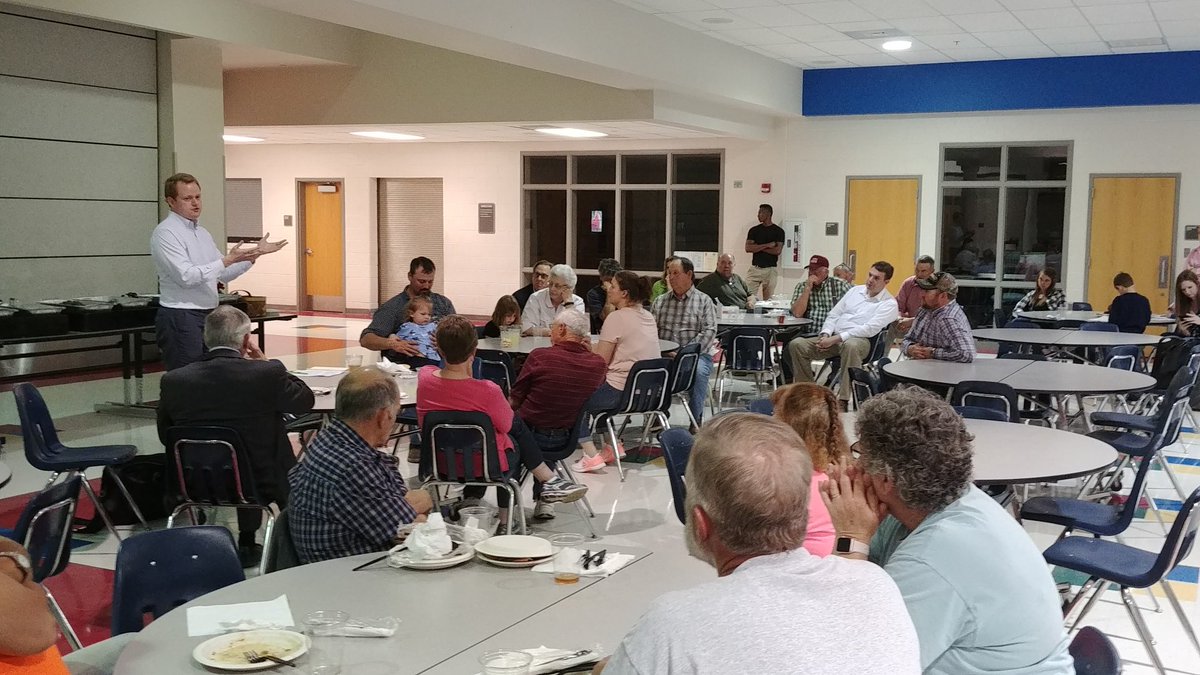 cattlephd's tweet photo. Thank you @ChrisHurstVA for speaking to farmers in Montgomery County about the 2019 General Assembly! #vfbf https://t.co/G8Th9xsKuB