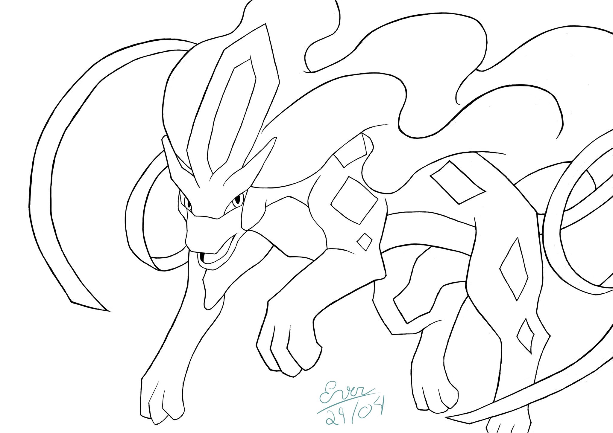 COMO DESENHAR O POKÉMON SUICUNE  HOW TO DRAW POKÉMON SUICUNE 