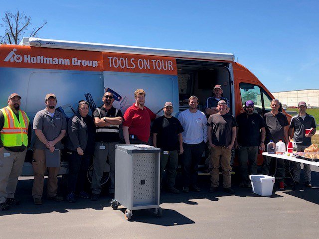 HoffmannGroupUS's tweet photo. The weather is getting nicer and our Tools on Tour van is making the rounds in the Southeast! Would you like to have the van visit your facility? Just message us to save a date on the tour schedule. #toolsontour #hoffmannbetter #husdemovan https://t.co/jKwPBAjAbu