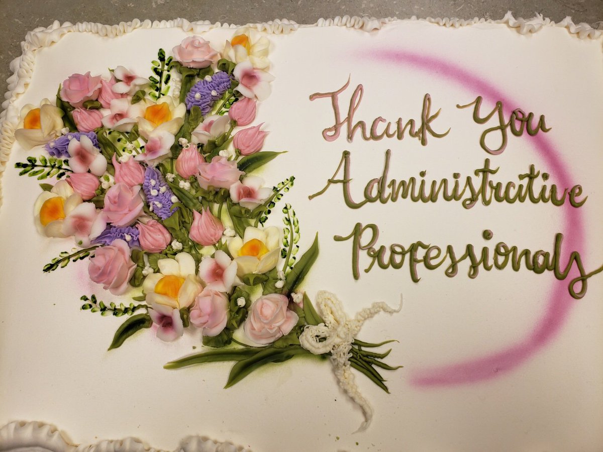 iamcinnamom's tweet photo. Happy Administrative Professionals Day! I am incredibly fortunate to work with the most talented administrative professionals in the business at @aemcpas. They are smart, hard-working, helpful, and fun. (And didn’t  @WuolletBakery knock it out of the park with this cake?) https://t.co/aI5XBjoOQC