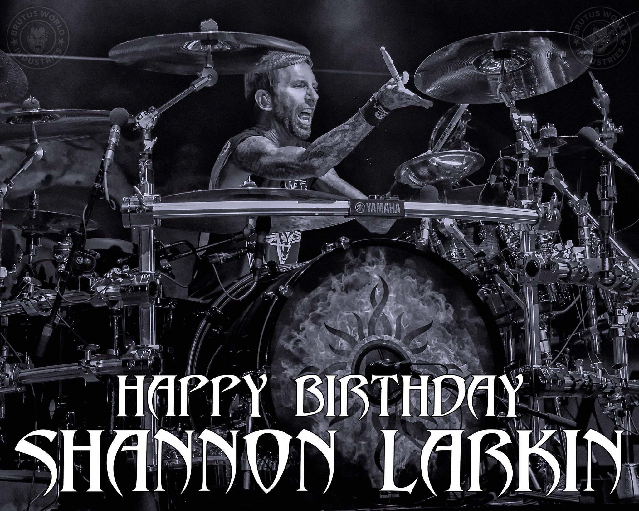 Happy Birthday to my old friend Shannon Larkin of Godsmack. He hits the drums so hard they weep.  