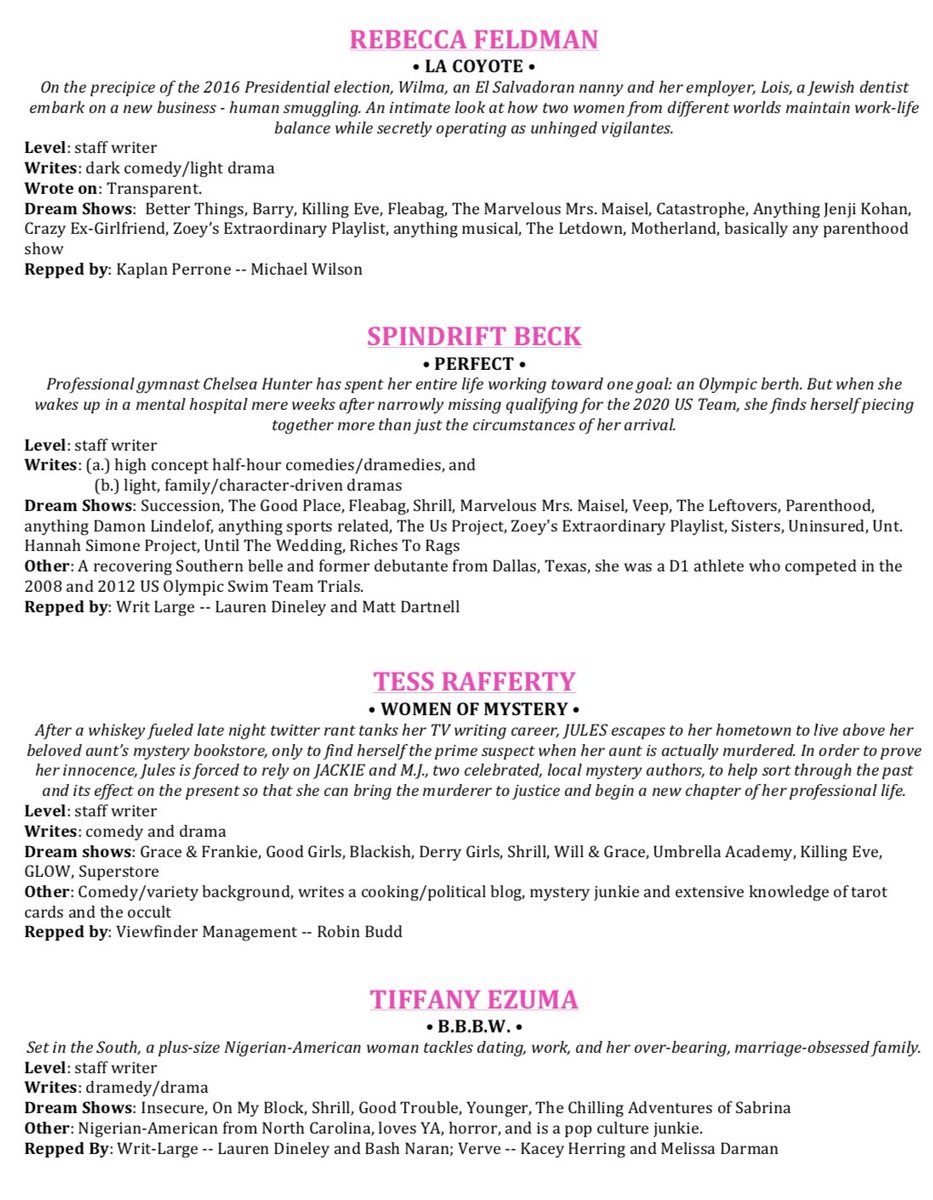 We4She's tweet photo. Check out some of the staffable women on this yearโs #WriteHerList!
for your shows looking for a gender-balanced staff! https://t.co/T6icnHOqDM