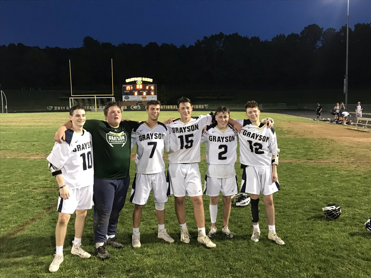 KeithMichelsen's tweet photo. @GraysonRamsLax @GraysonHSSports Senior Night for Grayson Lax. #2, #7, #10, #12, #15 &amp; #52 being celebrated. Playoffs next. https://t.co/Zo3qFdAWFx