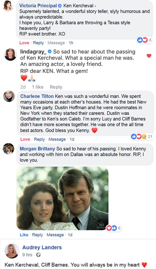 DallasFanzine's tweet photo. The #Dallas cast pay tribute to Ken Kercheval. https://t.co/xUJPlHzGxS