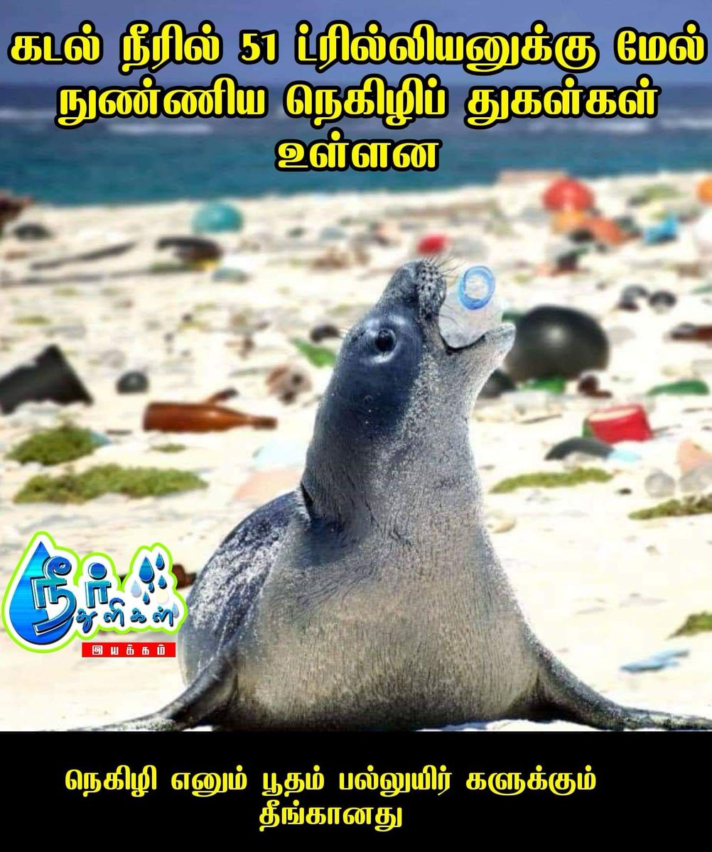#நெகிழி எனும் பூதம்!

51 Trillion plastic microbes found in ocean water 🌊

#BanPlastic
#BanOneTimeUsePlastic
#BanPolythene
#SaveEnvironment
#SaveEarth
#SaveWater
#saveWaterResources
#SaveOcean
#SaveSea
#recycling
#recycle
#Garbage
