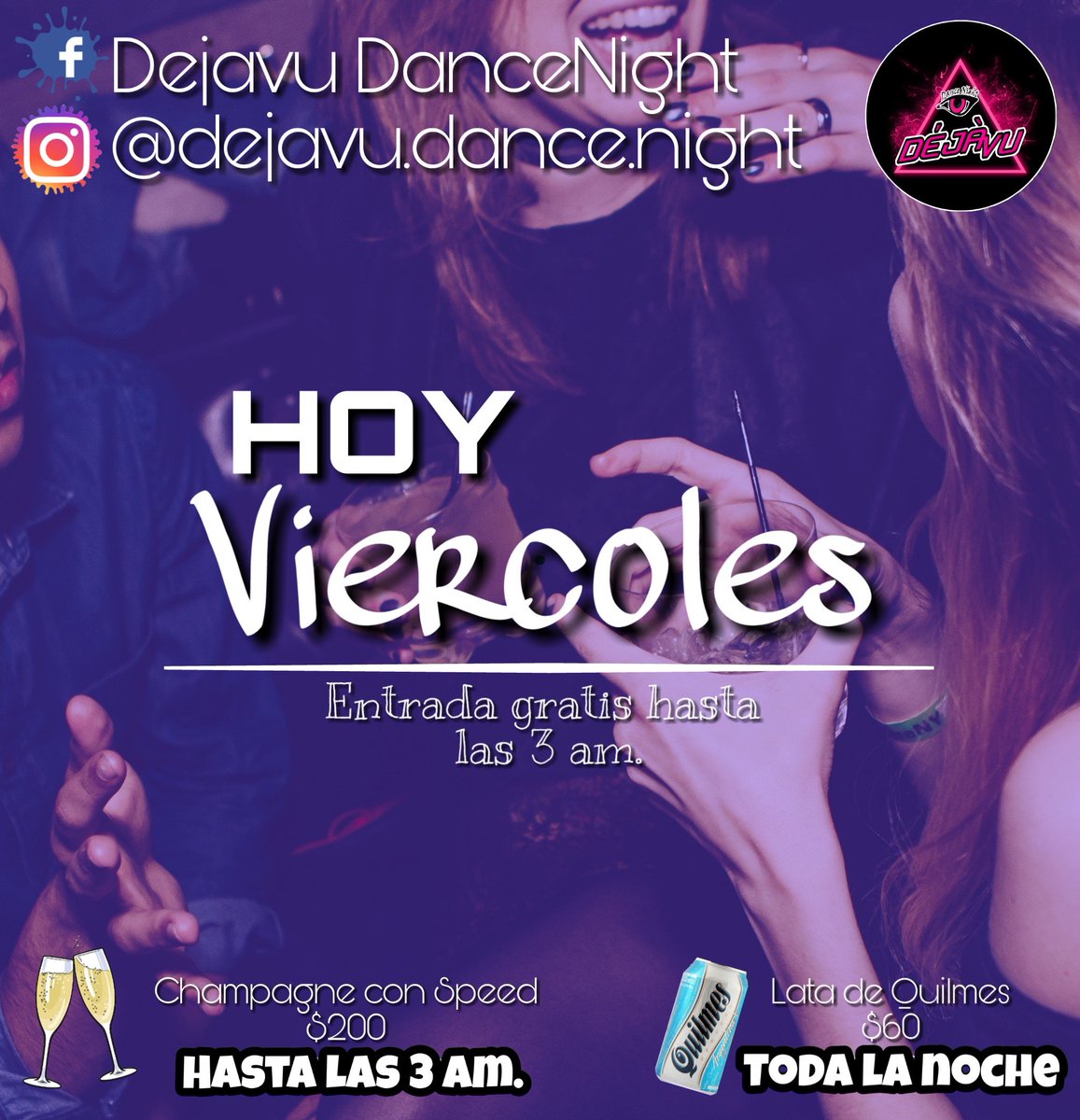 Dejavu_Dance's tweet photo. 🎉ESTA NOCHE ABRIMOS PARA ACORTAR LA SEMANA 😎

HOY VIERCOLES!!!🎉
✔️Entrada GRATIS para todos hasta las 3 am.
✔️Champagne con Speed a $200 hasta las 3 am.
✔️ Lata de Quilmes a $60 toda la noche

Empecemos a palpitar el fin de semana 😎

Te esperamos!!! https://t.co/40XYelu4pX