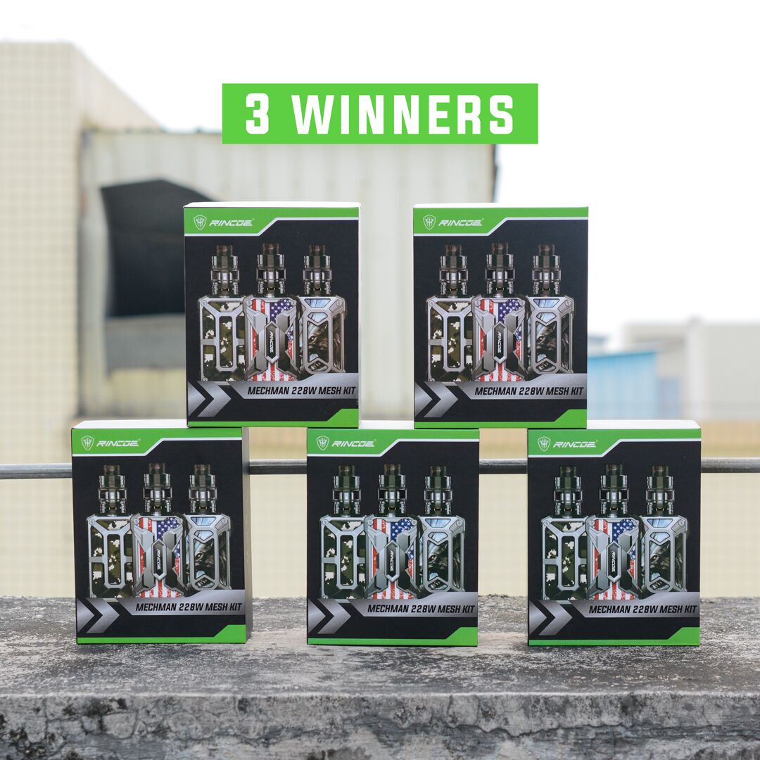 Rincoe1's tweet image. #vapegiveaway Prize :3 x Rincoe Mechman 228w kit 🌈🔥

Simple Steps To Win:
1. Must follow @Rincoe1
2. Like and Share this post
3. Tag 3+ vape friends in the comments

We will pick up 3 winners on 6th May. Good luck 🌞